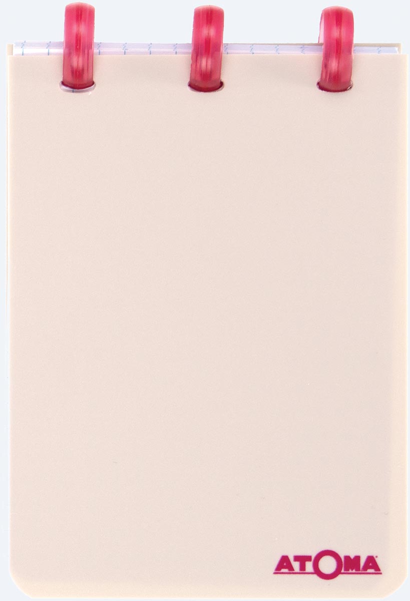 Atoma Smooth schrift, ft A7, 144 bladzijden, geruit 5 mm, geassorteerde kleuren Atoma Smooth schrift, ft A7, 144 bladzijden, geruit 5 mm, geassorteerde kleuren