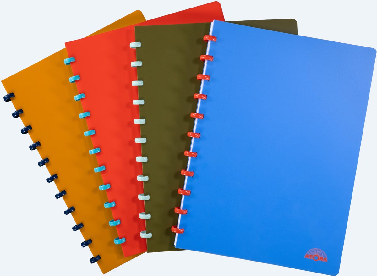 Atoma Nature schrift, ft A4, 144 bladzijden, gelijnd, geassorteerde kleuren afbeelding