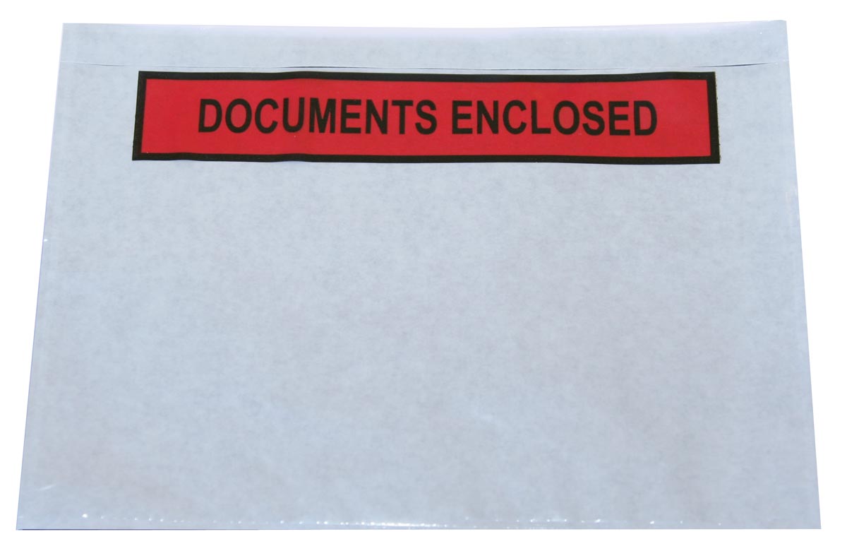 Zelfklevend documentenmapje ft A6, documents enclosed, doos van 1000 stuks