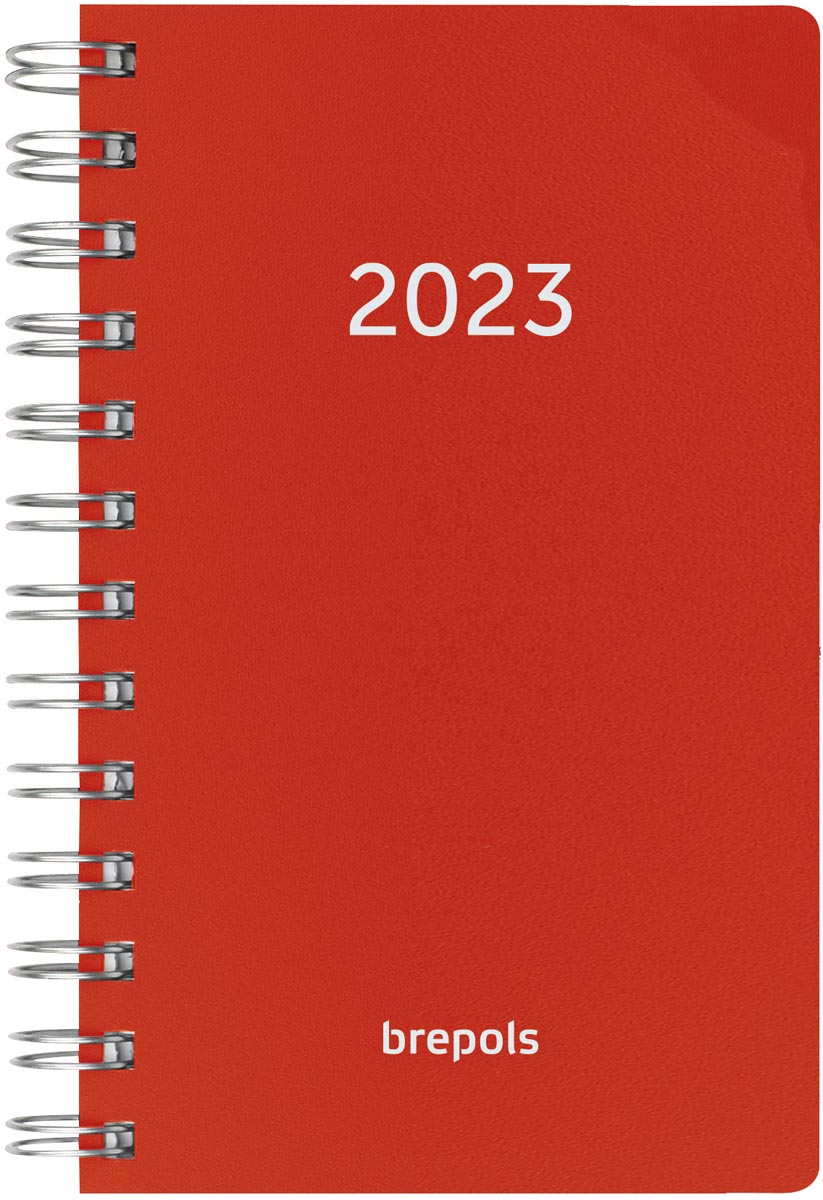 Brepols agenda Breform Polyprop 6-talig, rood, 2023 Brepols agenda Breform Polyprop 6-talig, rood, 2023