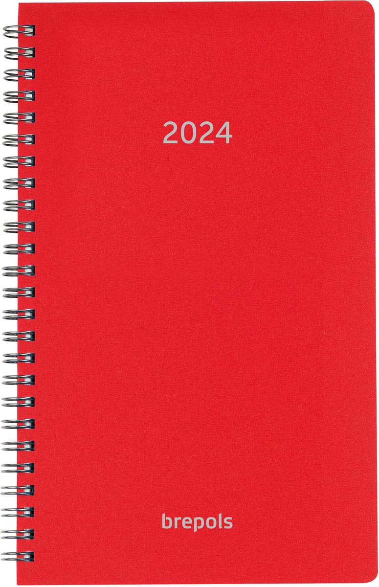 Brepols agenda Breform Polyprop 6-talig, rood, 2024 Brepols agenda Breform Polyprop 6-talig, rood, 2024