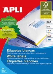 Apli étiquettes blanches ft 105 x 42,4 mm (l x h), 1.400 pièces, 14 par feuille (1277)