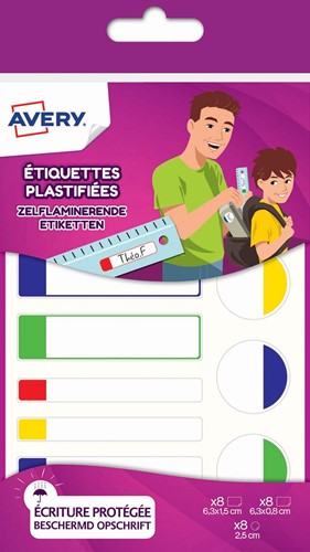 Avery Family gelamineerde etiketten, etui met 24 etiketten, geassorteerde formaten en standaard kleuren-2