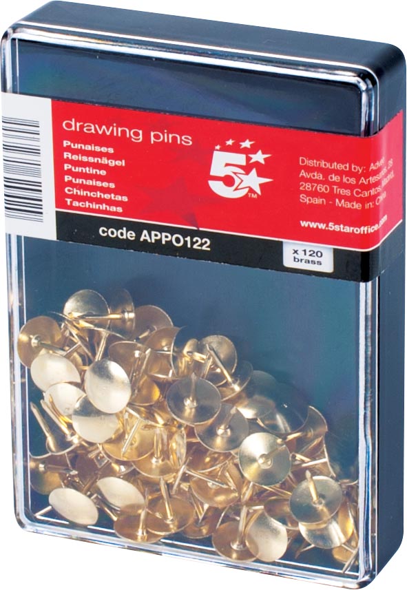 5 Star Punaises Messing Doosje Van 120 Stuks huismerk kopen in de aanbieding