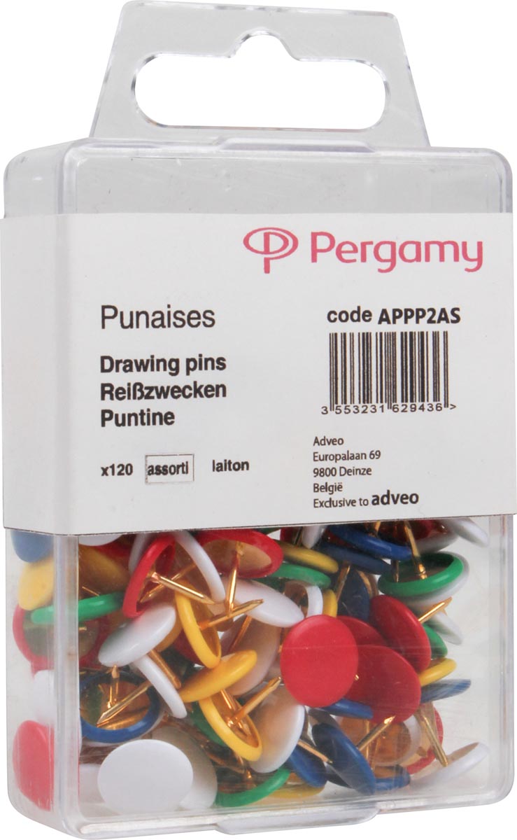 Pergamy punaises assorti doosje van 120 stuks Pergamy punaises assorti doosje van 120 stuks