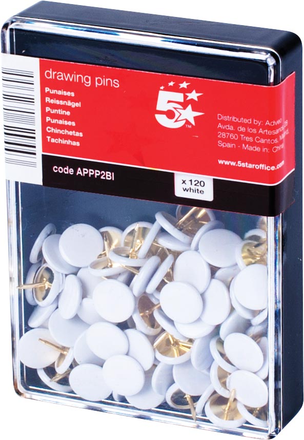 5 Star Punaises Wit Doosje Van 120 Stuks huismerk kopen in de aanbieding