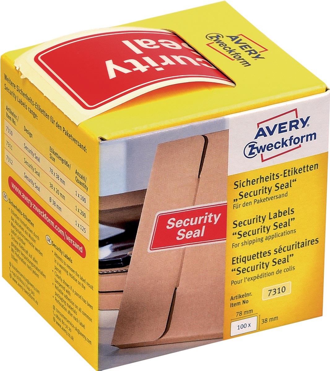 Beveiligingsetiketten Security Seal, doosje van 100 stuks