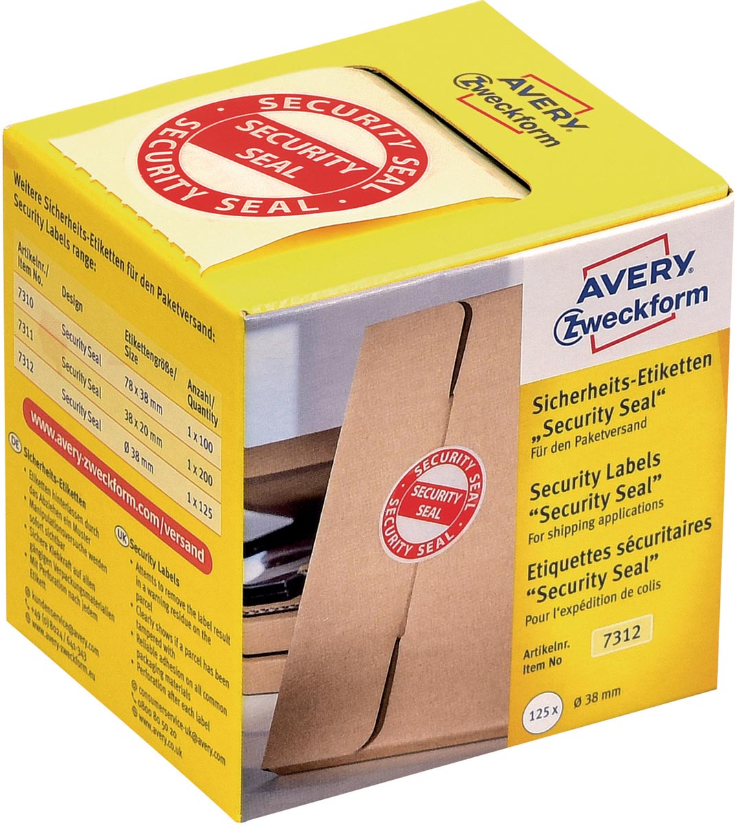 Beveiligingsetiketten Security Seal, doosje van 125 stuks
