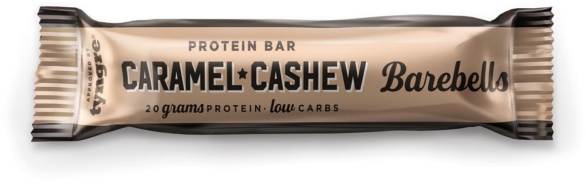 Barebells reep Original Caramel & Cashew, 55 g, pak van 12 stuks afbeelding