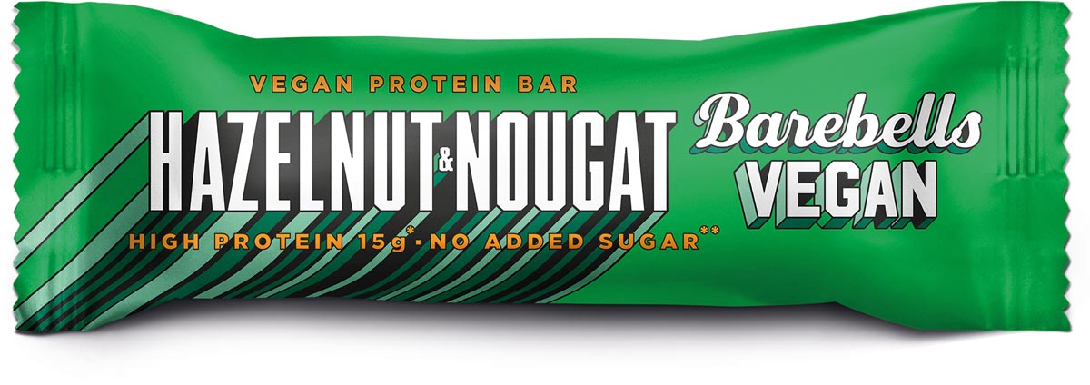 Barebells reep Hazelnut & Nougat, vegan, pak van 12 Barebells reep Hazelnut & Nougat, vegan, pak van 12
