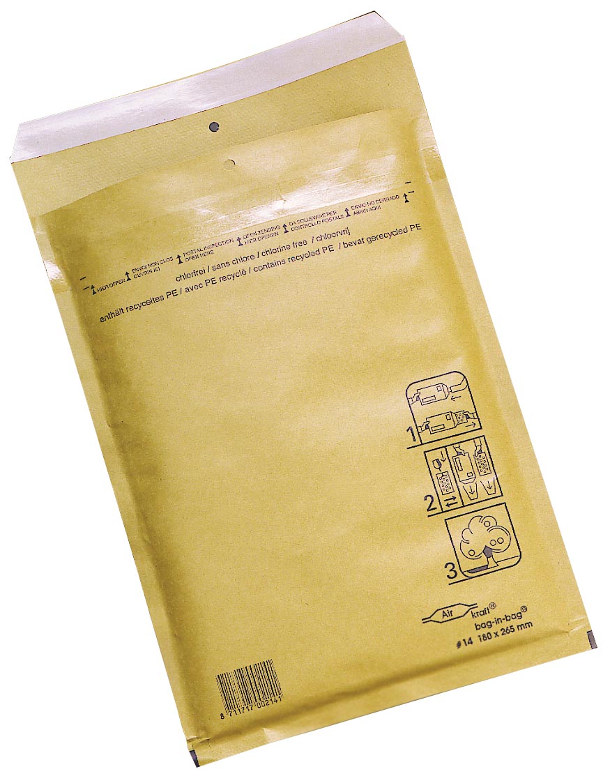 Jiffy Airkraft Bag-in-bag binnenft 100 x 165 mm, doos van 200 stuks