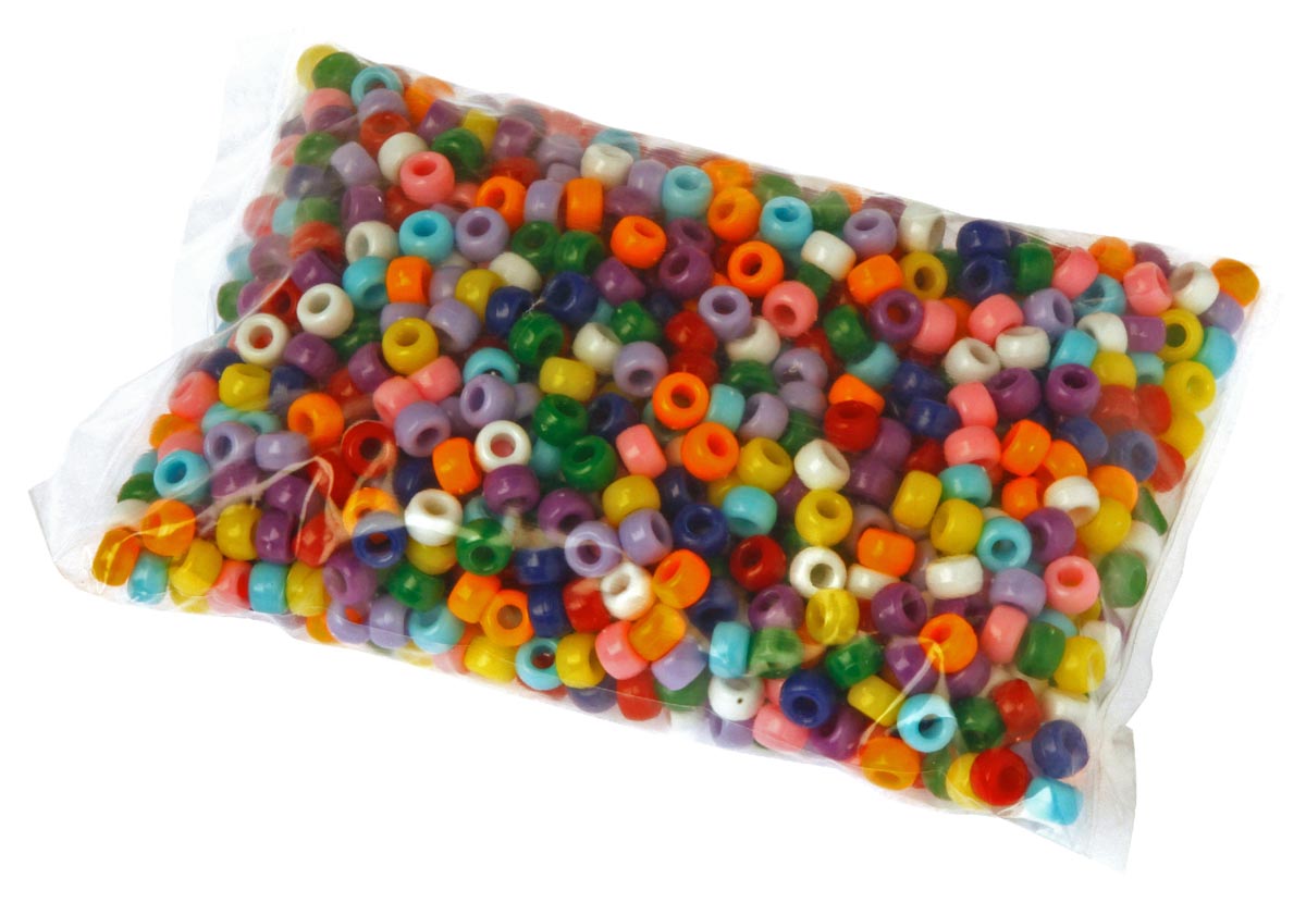 Bouhon parels, rond, kunststof, 1000 stuks, assorti afbeelding