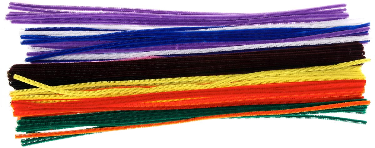 Bouhon neon chenilledraad 50 cm x 6 mm, pak van 200 stuks, assorti afbeelding