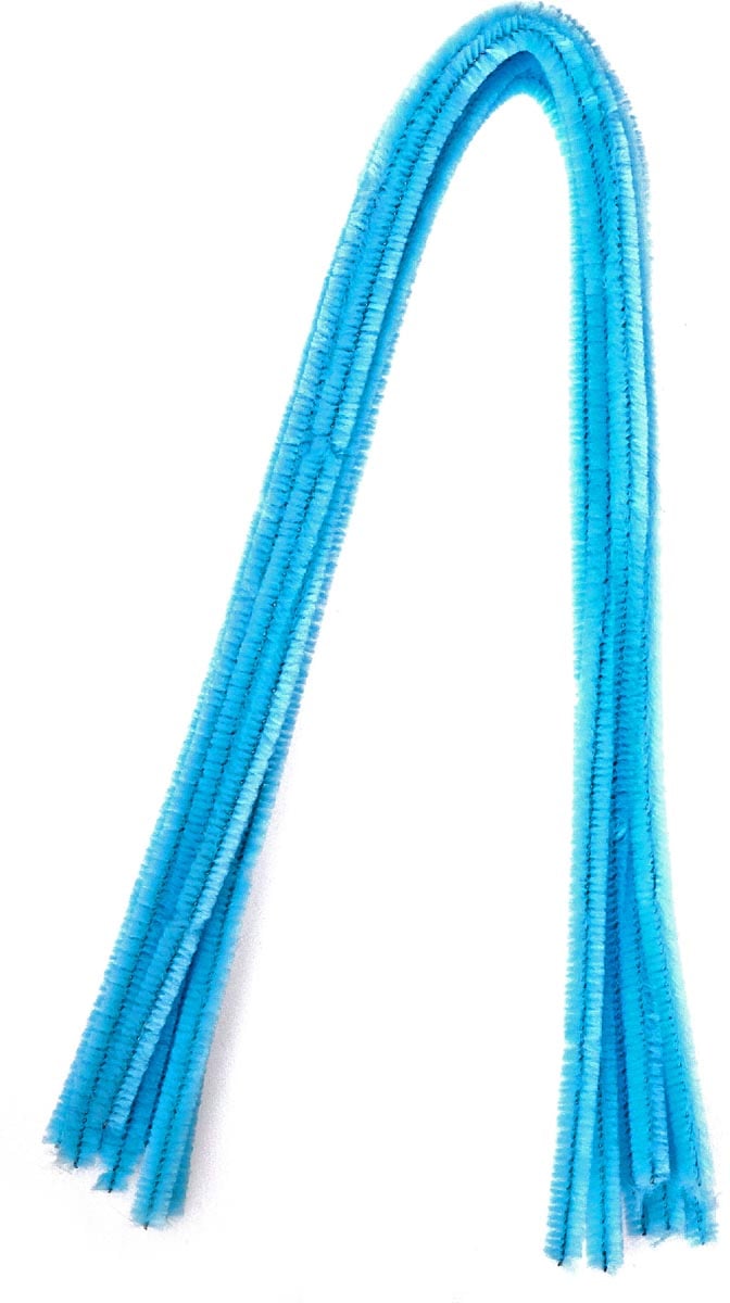 Bouhon chenilledraad 50 cm x 8 mm, pak van 10 stuks, lichtblauw afbeelding