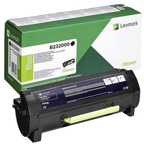 Lexmark Return Program toner B/MB2338, 2442, 2546, 2650, 3.000 pagina&apos;s, OEM B232000, zwart afbeelding