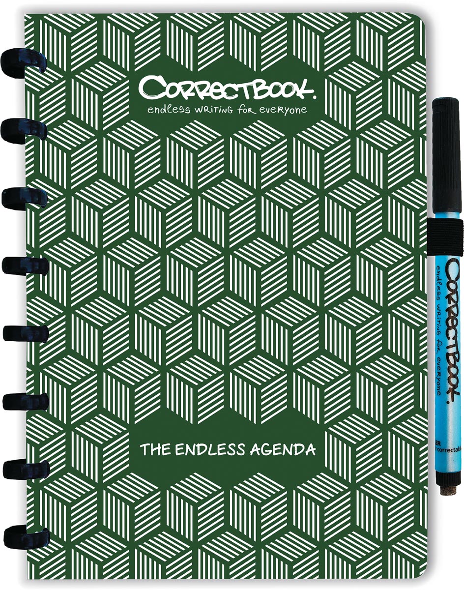 Correctbook Endless Agenda A5, uitwisbaar / herbruikbaar, Forest Green (donkergroen) afbeelding