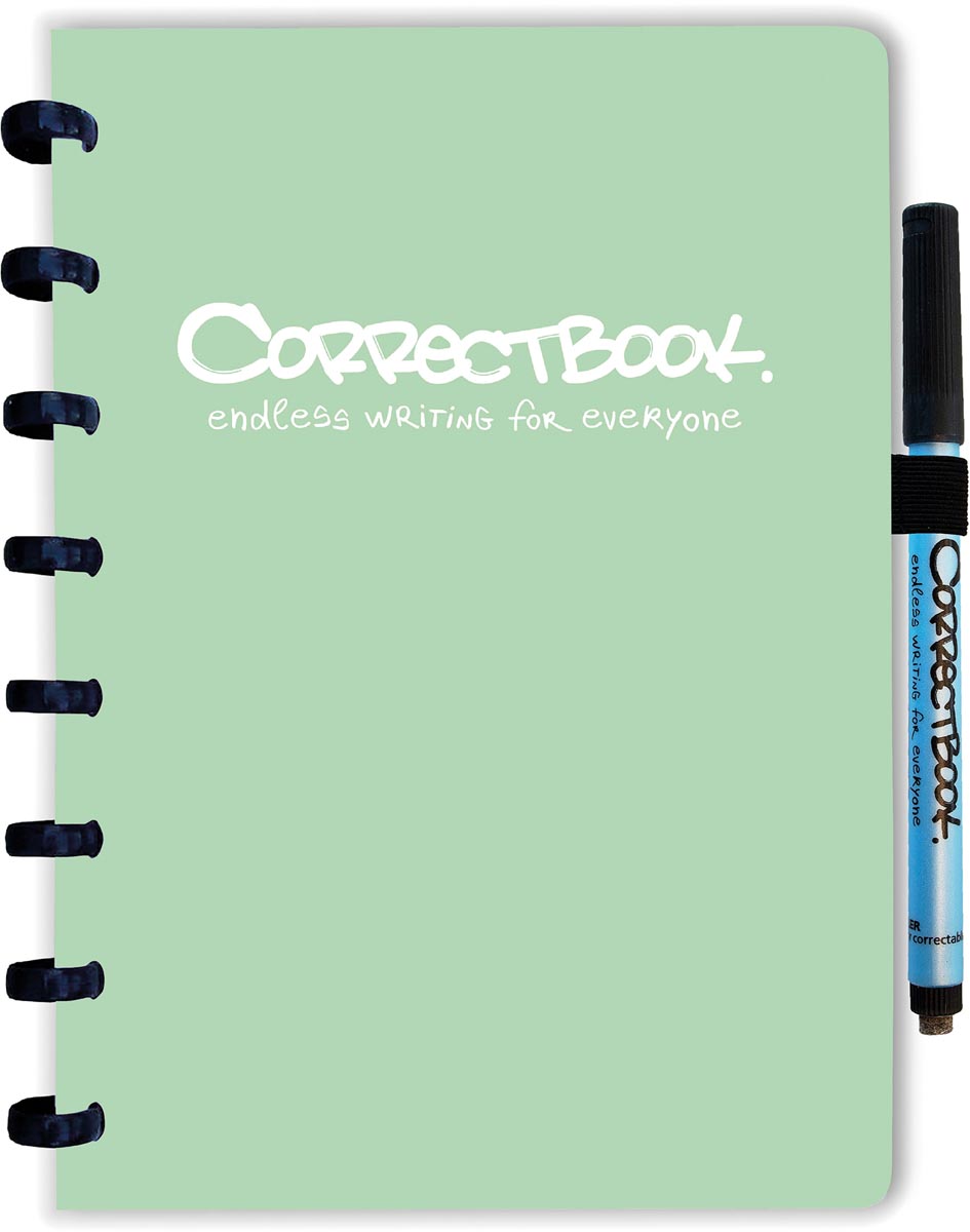 Correctbook A5 Original, herbruikbaar, gelijnd, met 5 gratis to-do bladen, Misty Mint (muntgroen) Correctbook A5 Original, herbruikbaar, gelijnd, met 5 gratis to-do bladen, Misty Mint (muntgroen)