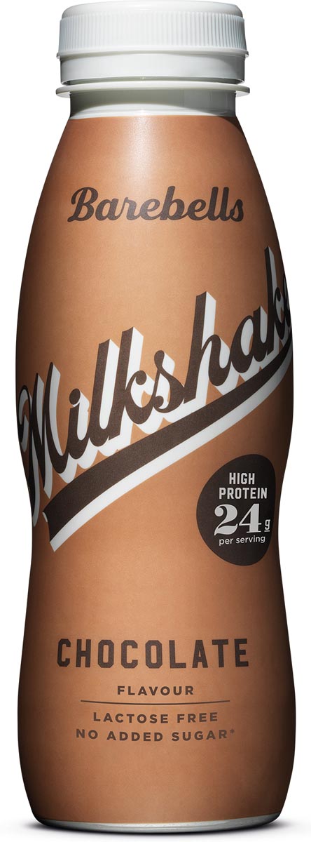 Barebells milkshake chocolade, 33 cl, pak van 8 Barebells milkshake chocolade, 33 cl, pak van 8