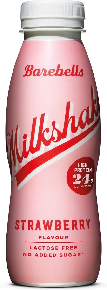 Barebells milkshake aardbei, 33 cl, pak van 8