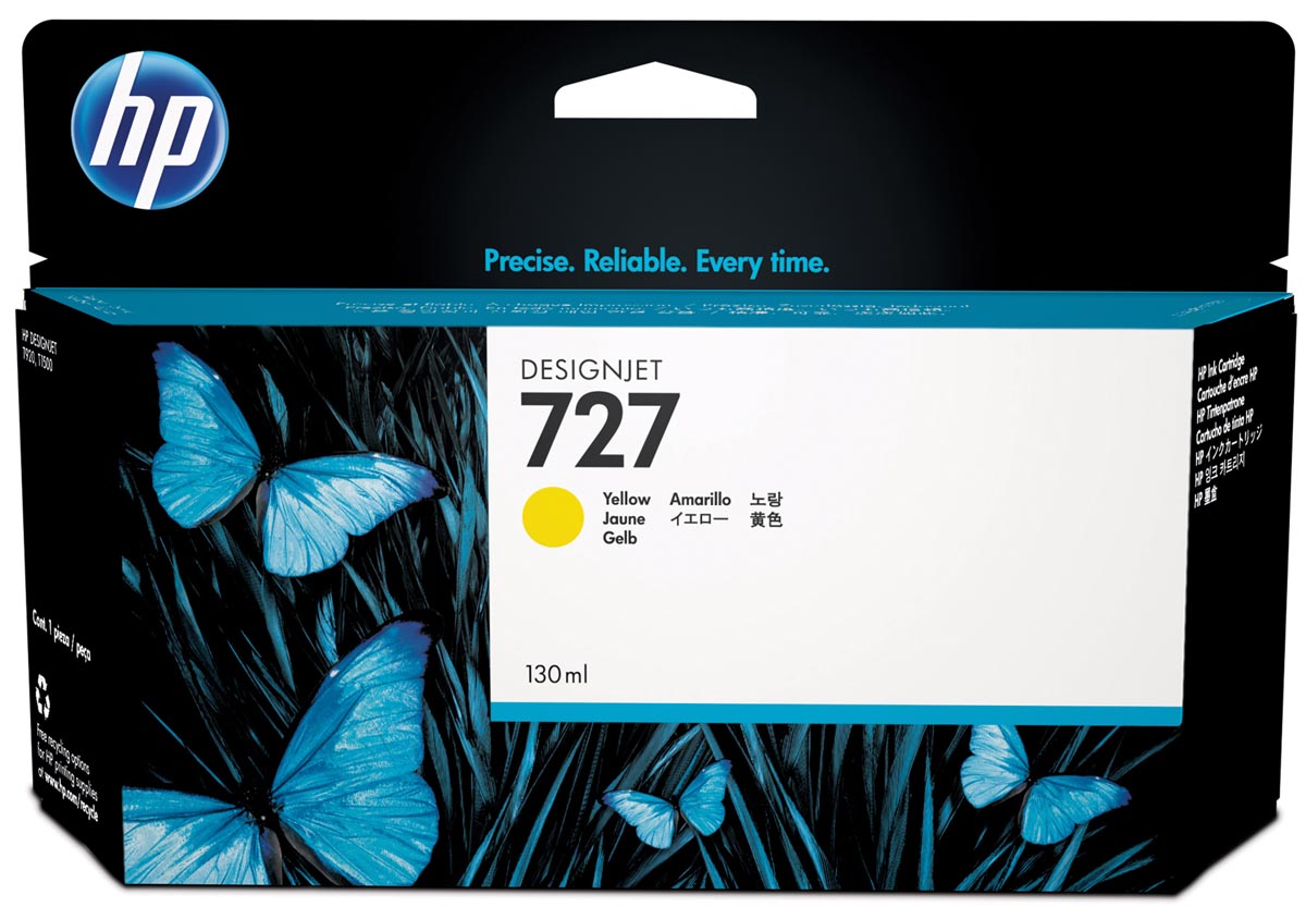 HP inktcartridge 727, 130 ml, OEM B3P21A, geel