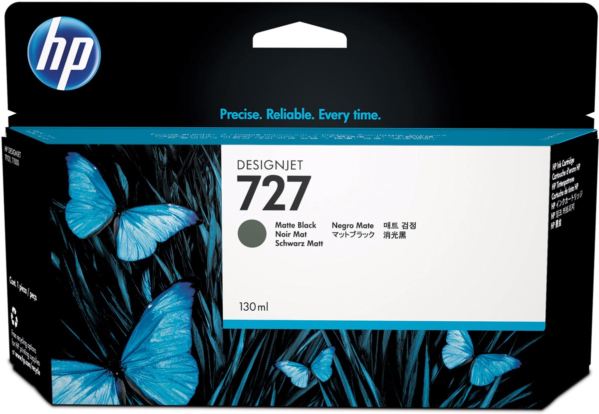 HP inktcartridge 727, 130 ml, OEM B3P22A, zwart mat