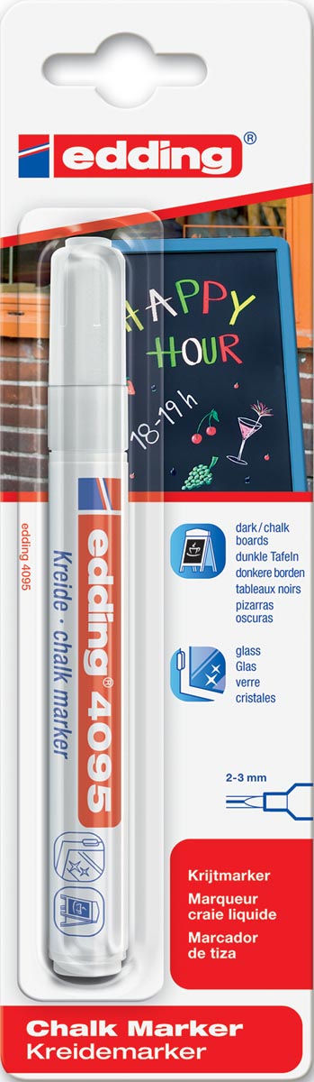 Edding Krijtmarker e-4095 wit (1 stuk op blister) afbeelding