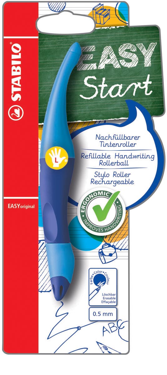 STABILO EASYoriginal roller, voor linkshandigen, blister van 1 stuk, blauw