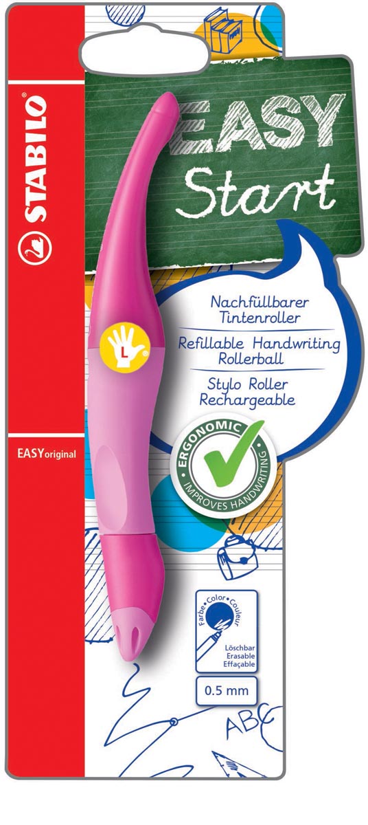 STABILO EASYoriginal roller, voor linkshandigen, blister van 1 stuk, roze