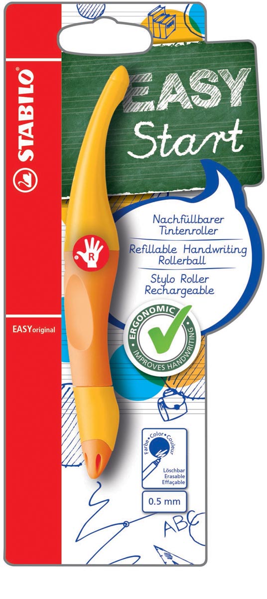 STABILO EASYoriginal roller, voor rechtshandigen, blister van 1 stuk, geel-oranje