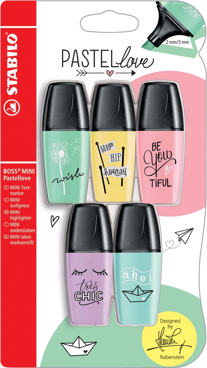 Stabilo Boss Original Mini Markeerstift Blister Met 5 Stuks In Geassorteerde Pastel Kleuren huismerk kopen in de aanbieding Stabilo Boss Original Mini Markeerstift Blister Met 5 Stuks In Geassorteerde Pastel Kleuren huismerk kopen in de aanbieding