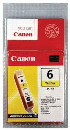 Canon inktcartridge BCI-6Y, 210 pagina's, OEM 4708A002, geel