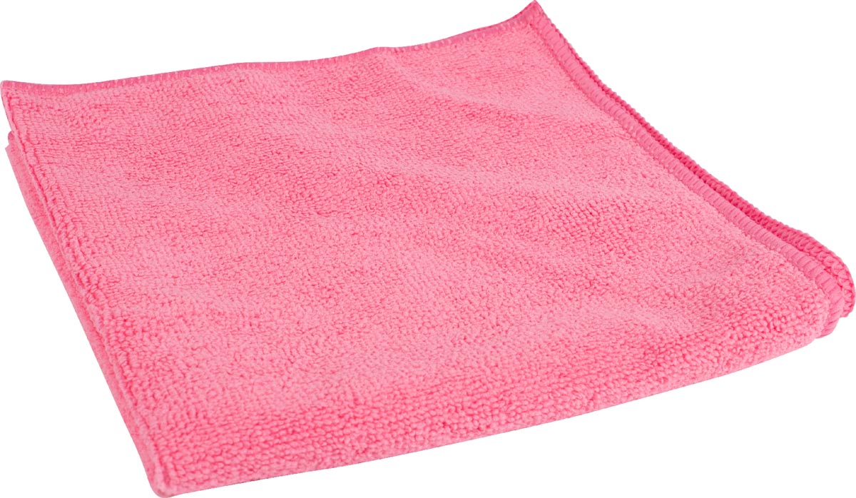 Microvezeldoek, ft 40 x 40 cm, roze, pak van 10 stuks afbeelding