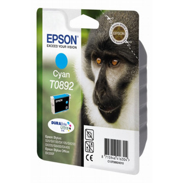 Epson inktcartridge T0892, 170 pagina's, OEM C13T08924011, cyaan