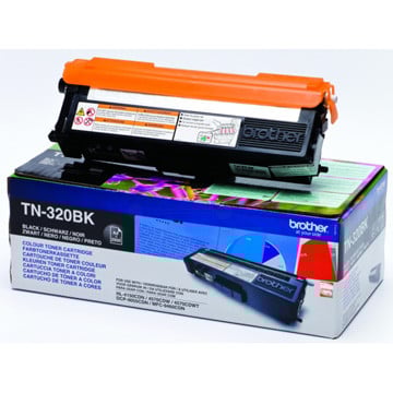 Brother toner, 2.500 pagina&apos;s, OEM TN-320BK, zwart afbeelding
