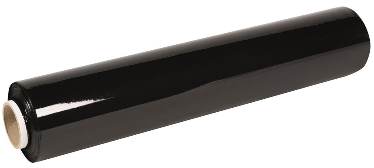 Transpal stretchfolie, ft 40 cm x 300 m x 17 micron, kleur zwart
