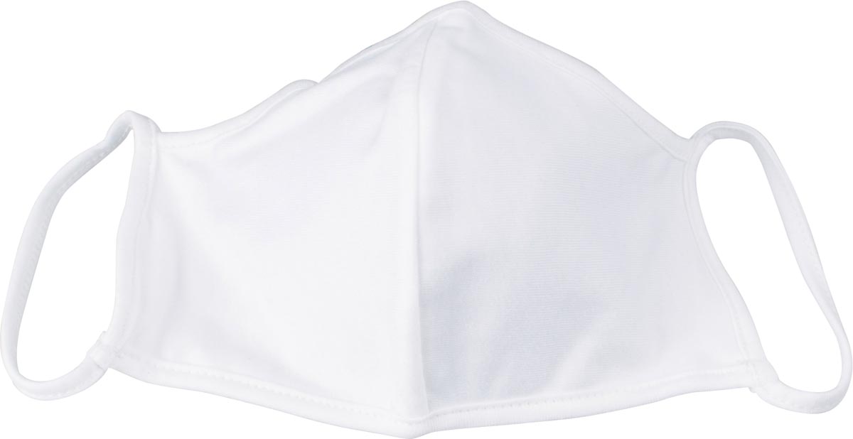 Wasbaar mondmasker, uni wit, maat: kinderen, pak van 5 stuks afbeelding