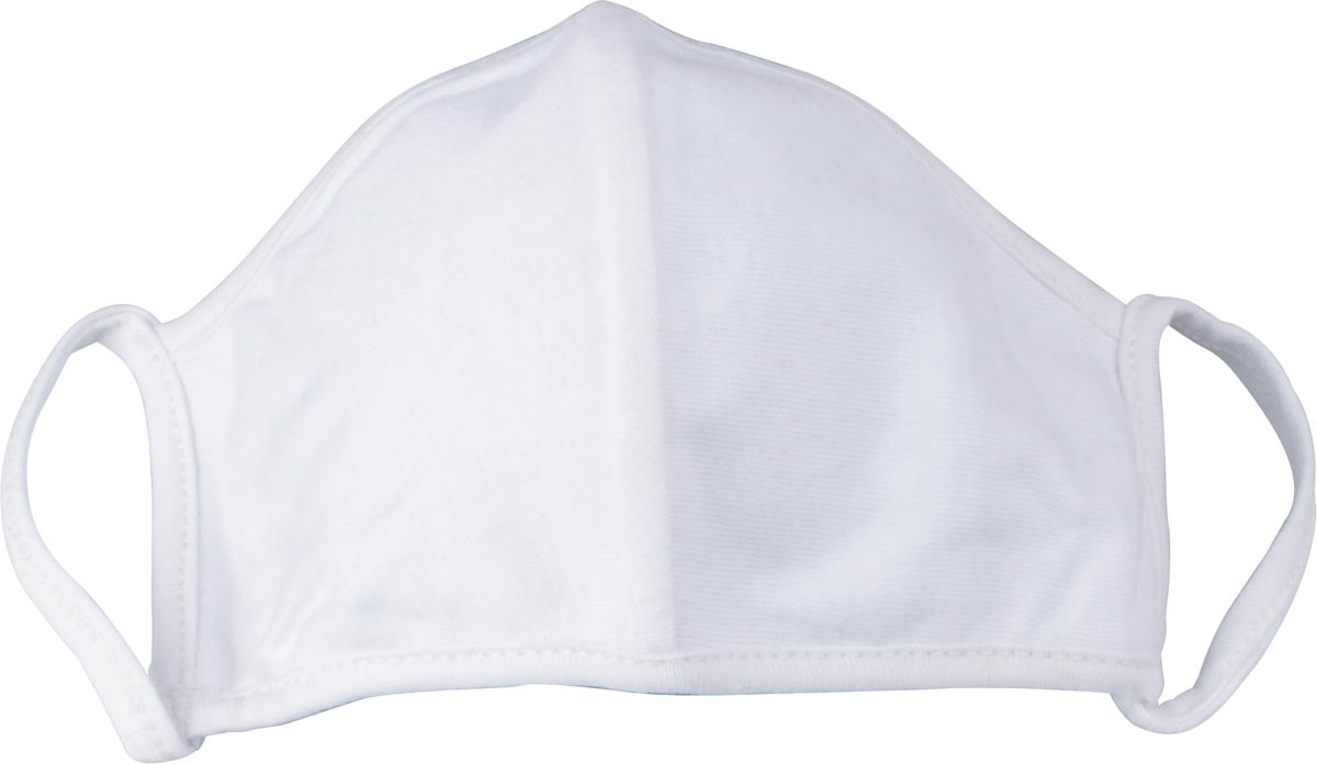 Wasbaar mondmasker, uni wit, maat: universeel, pak van 5 stuks afbeelding