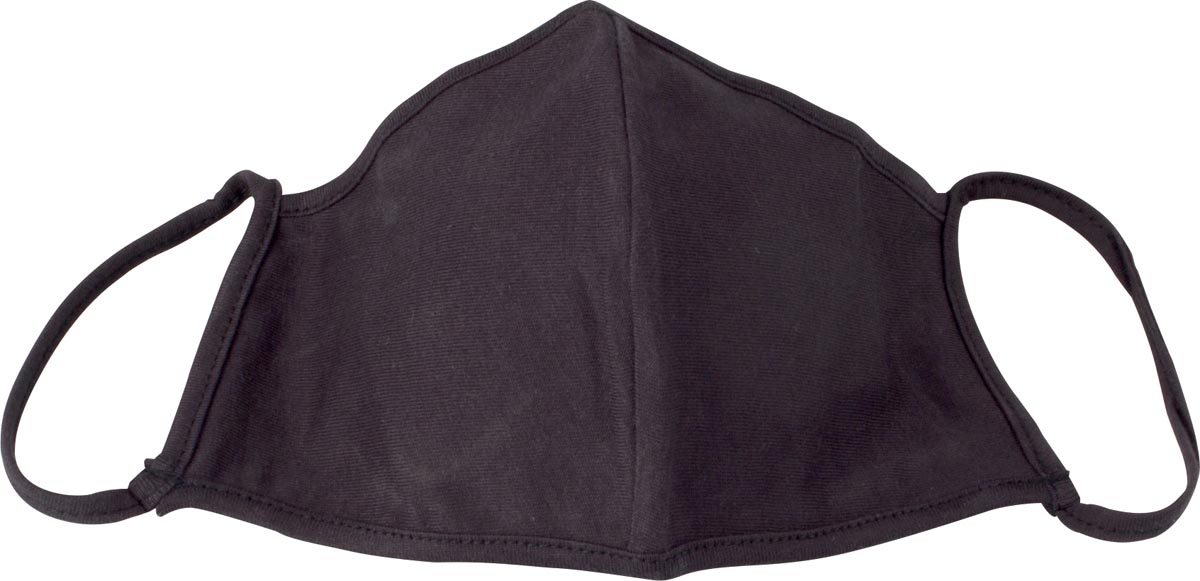 Wasbaar mondmasker, uni zwart, maat kinderen, pak van 5 stuks
