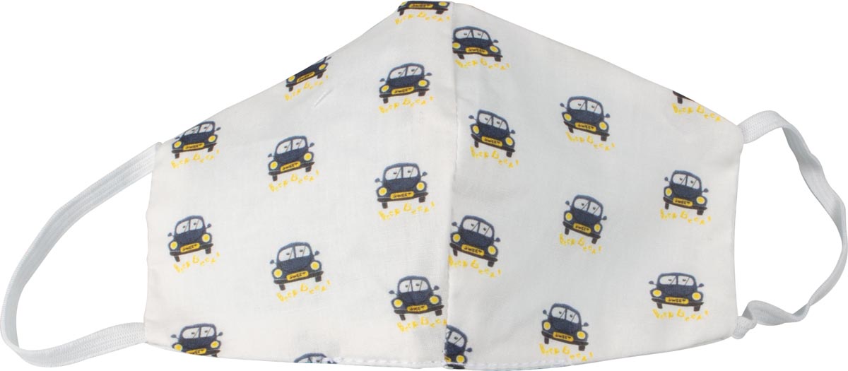 Wasbaar mondmasker, cars motief, maat kinderen, pak van 5 stuks