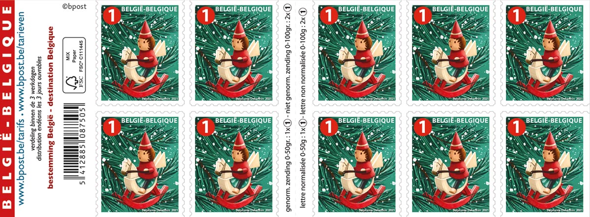Bpost postzegel nationaal, eindejaar, blister van 100 stuks, non-prior