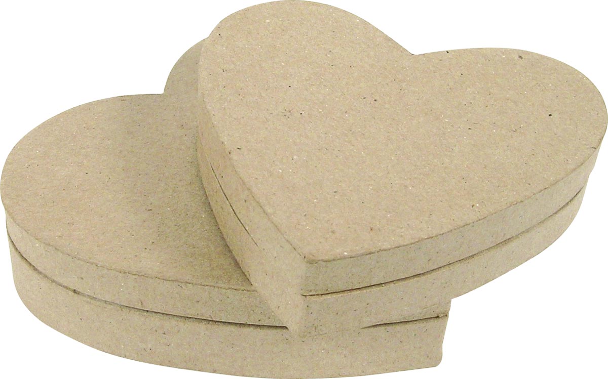 Décopatch doos, papier-maché, maat XS, hart afbeelding