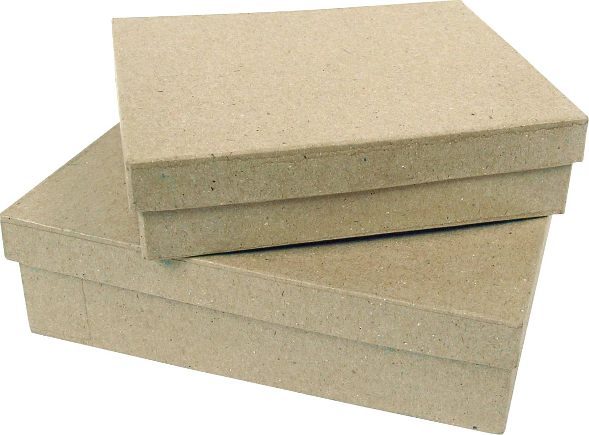 Décopatch doos, papier-maché, maat XXS, rechthoekig Décopatch doos, papier-maché, maat XXS, rechthoekig