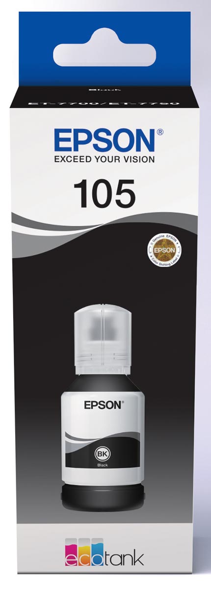 Epson inktfles 105, 140 ml, OEM C13T00Q140, zwart