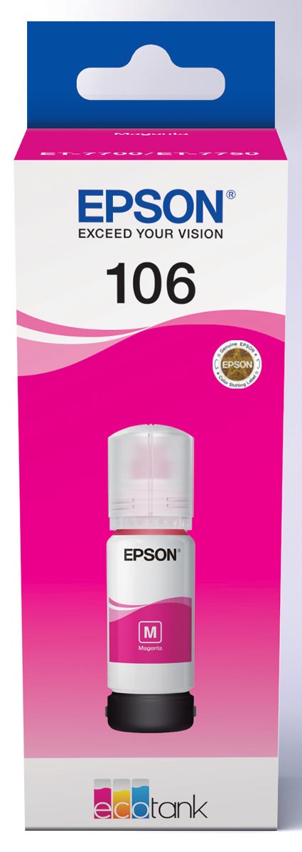 Epson inktfles 106, 70 ml, OEM C13T00Q340, magenta