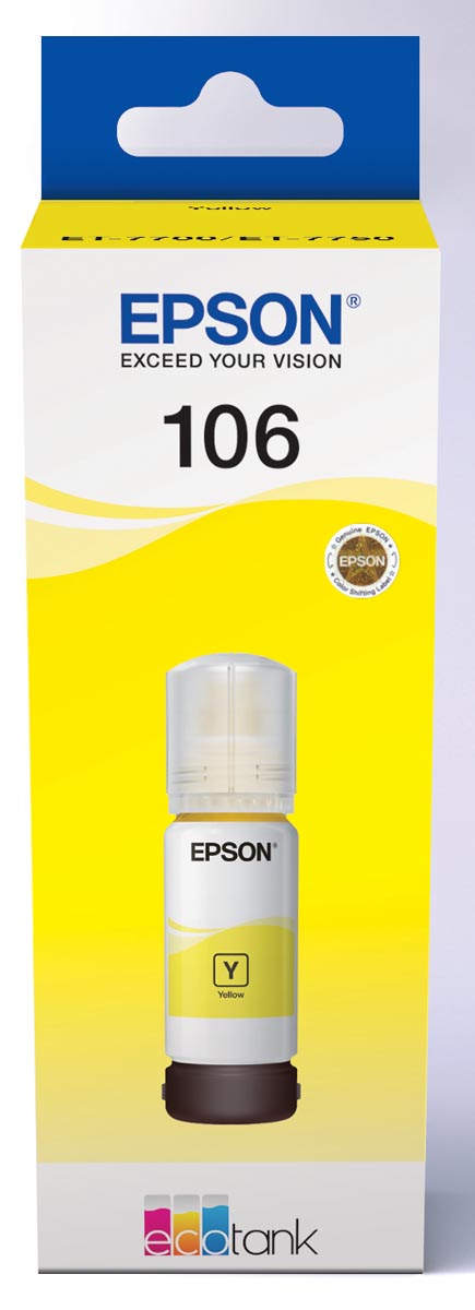 Epson inktfles 106, 70 ml, OEM C13T00Q440, geel