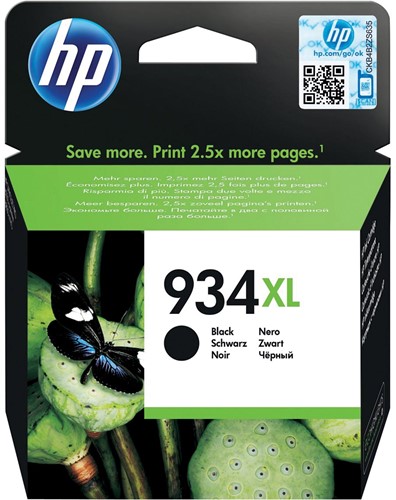 HP inktcartridge 934XL, 1.000 pagina's, OEM C2P23AE, zwart
