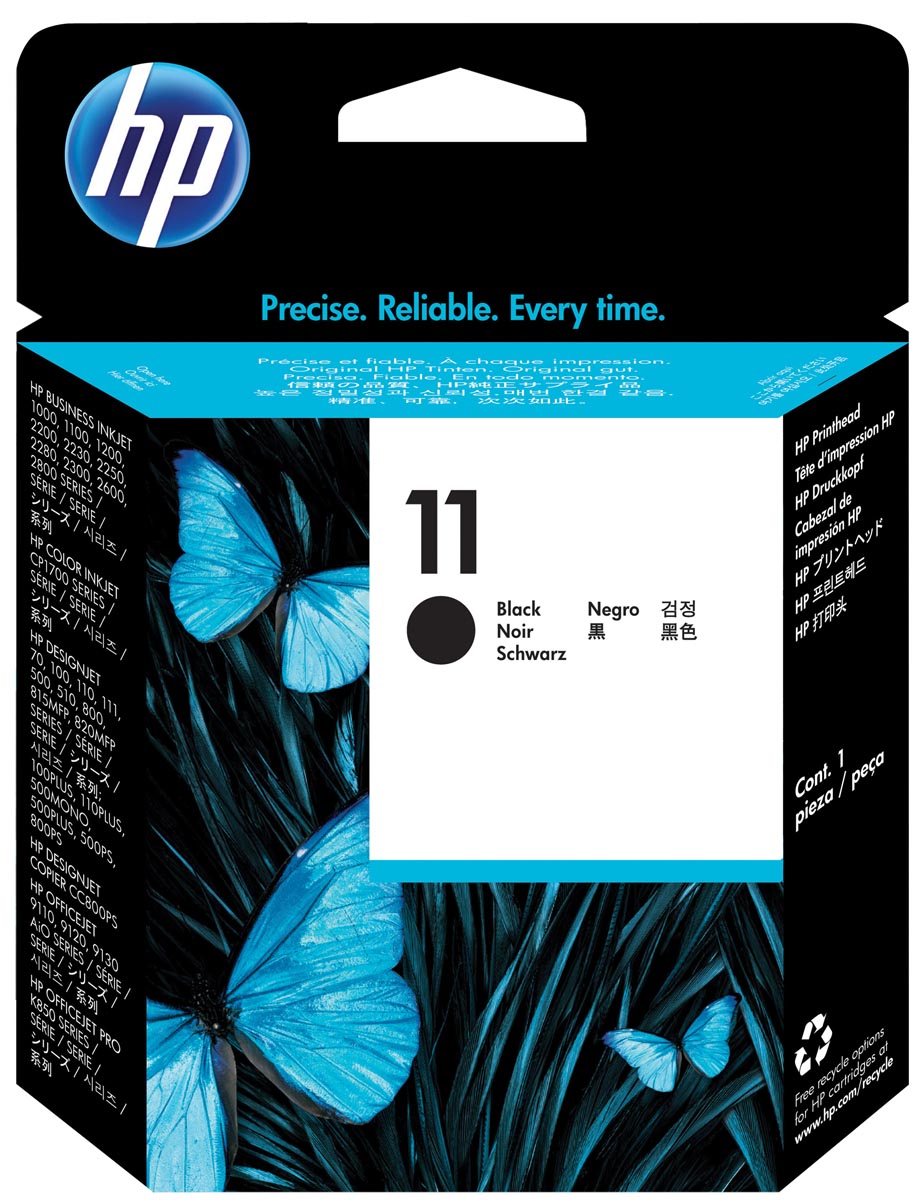 HP printkop 11, 24.000 pagina's, OEM C4810A, zwart