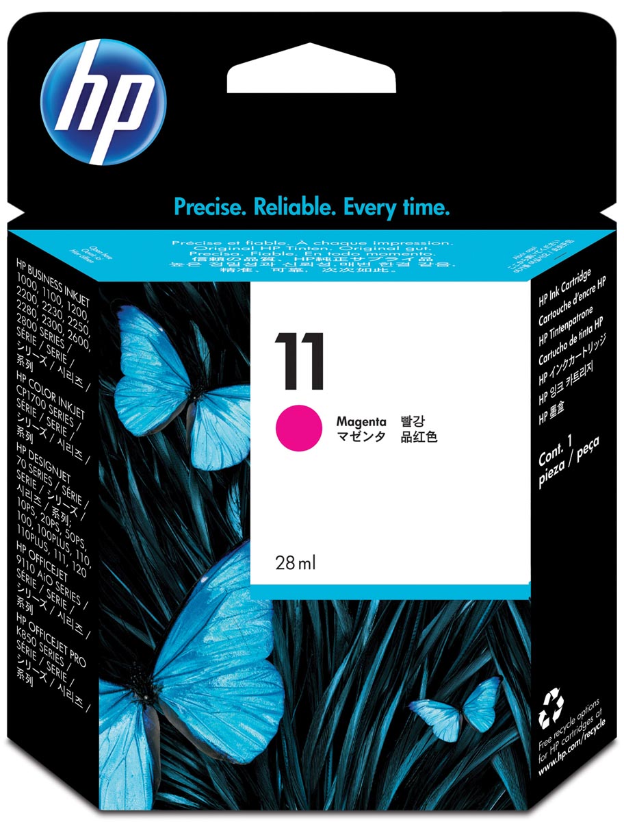 HP inktcartridge 11, 1.200 pagina's, OEM C4837AE, magenta
