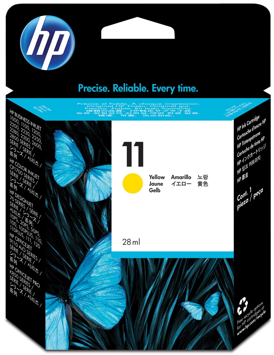 HP inktcartridge 11, 2.550 pagina's, OEM C4838AE, geel