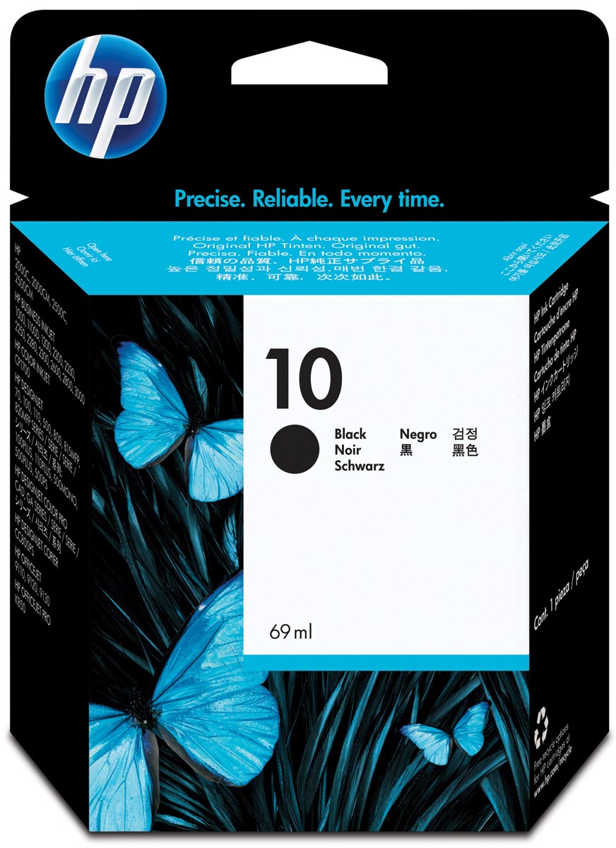 HP inktcartridge 10, 2.200 pagina's, OEM C4844AE, zwart